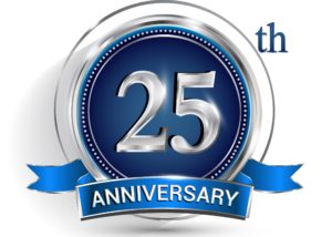 twenty five years pest control exterminating anniversary logo